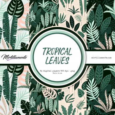 MINI PAPERS: TROPICAL LEAVES 15X15 CM