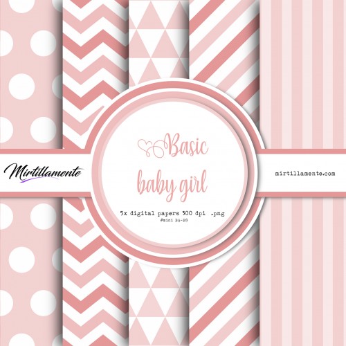 MINI PAPERS: BASIC BABY GIRL 15X15 CM